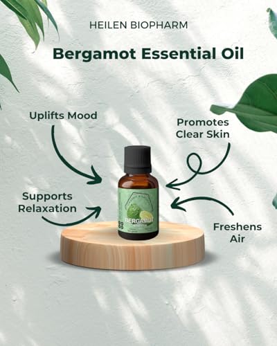 Image of Heilen Biopharm Food Grade Edible Bergamot Essential Oil - 15 mL Bottle Pack of 1, For Skin Nourishment, Anti-Acne, Anti-Wrinkle