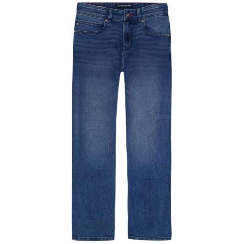 Image of Tommy Hilfiger Boys' 5-Pocket Stretch Slim Straight Leg Denim Jean, Zipper Fly & Button Closure