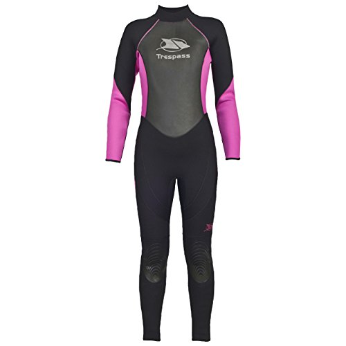 Trespass - Traje submarinismo largo 3mm Modelo Aquaria Mujer/Señora - Snorkle/Surf (XS) (Negro)