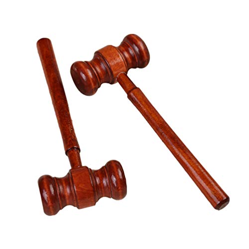 STOBOK 2 Piezas Mini Martillo de Madera Juguete Niños Juez Mazos Abogado...