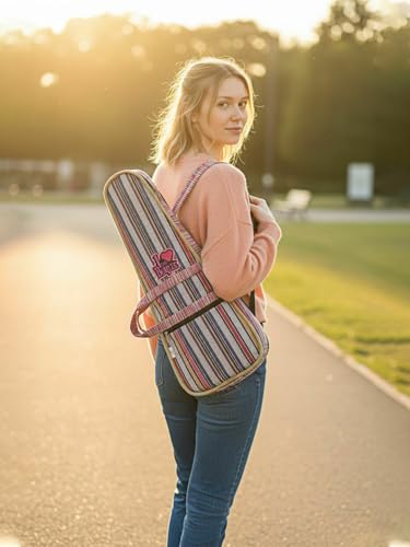 Image of The House of tara Modern Ukulele Bag | Ethnic Handloom Fabric Bag for Concerts | Multicolor | with External Zipper Pocket | Waterproof Padded Case | for Men and Women | Multicolor5