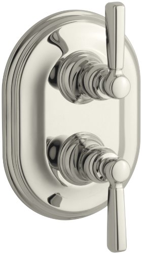 Super Deal Product KOHLER K-T10594-4-SN Bancroft Stacked Thermostatic Trim with Metal Lever Handle, Valve Not Included, Vibrant Polished Nickel