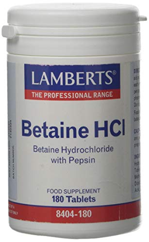 LAMBERTS BETAINE HCL With PEPSIN (An Aid to Digestion) 180 Tablets