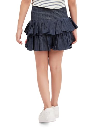 Image of olele Girls Roxy Ruffle Skirt - Red Cotton for 4 to 14 Years Kid | Layer Skirt for Girls | Cotton Skirt for Girls | Red Skirt for Girls | Layered Skirt for Girls | Red Skirt for Girls Long