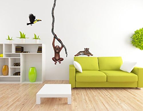 Miniatura 4 de Walls of the Wild Calcomanía de pared de tucán con pájaros tropicales (14 x 12 pulgadas)