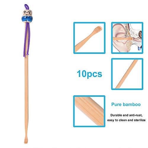 10Pcs Bamboo Ear Pick Ear Cleaner Ear Spoon Earwax Curette Remover Earpick Tool Hanging Clean Tool For Ear For Adult Children #TOP4