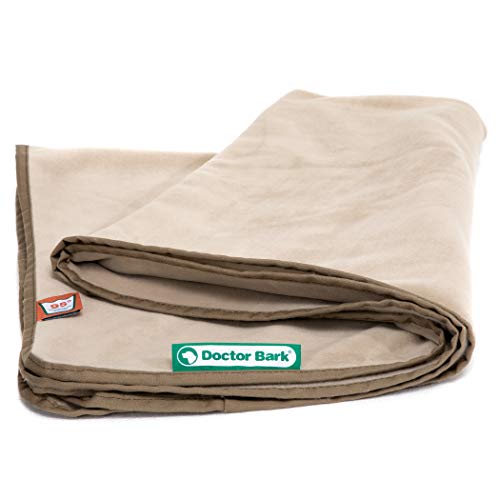 Doctor Bark | kuschelige Hundedecke waschbar bis 95°C, hygienische, weiche Fleecedecke für Sofa und Hundebett, Flauschige Haustierdecke - Made in Germany (L - 120x90 cm/Beige)