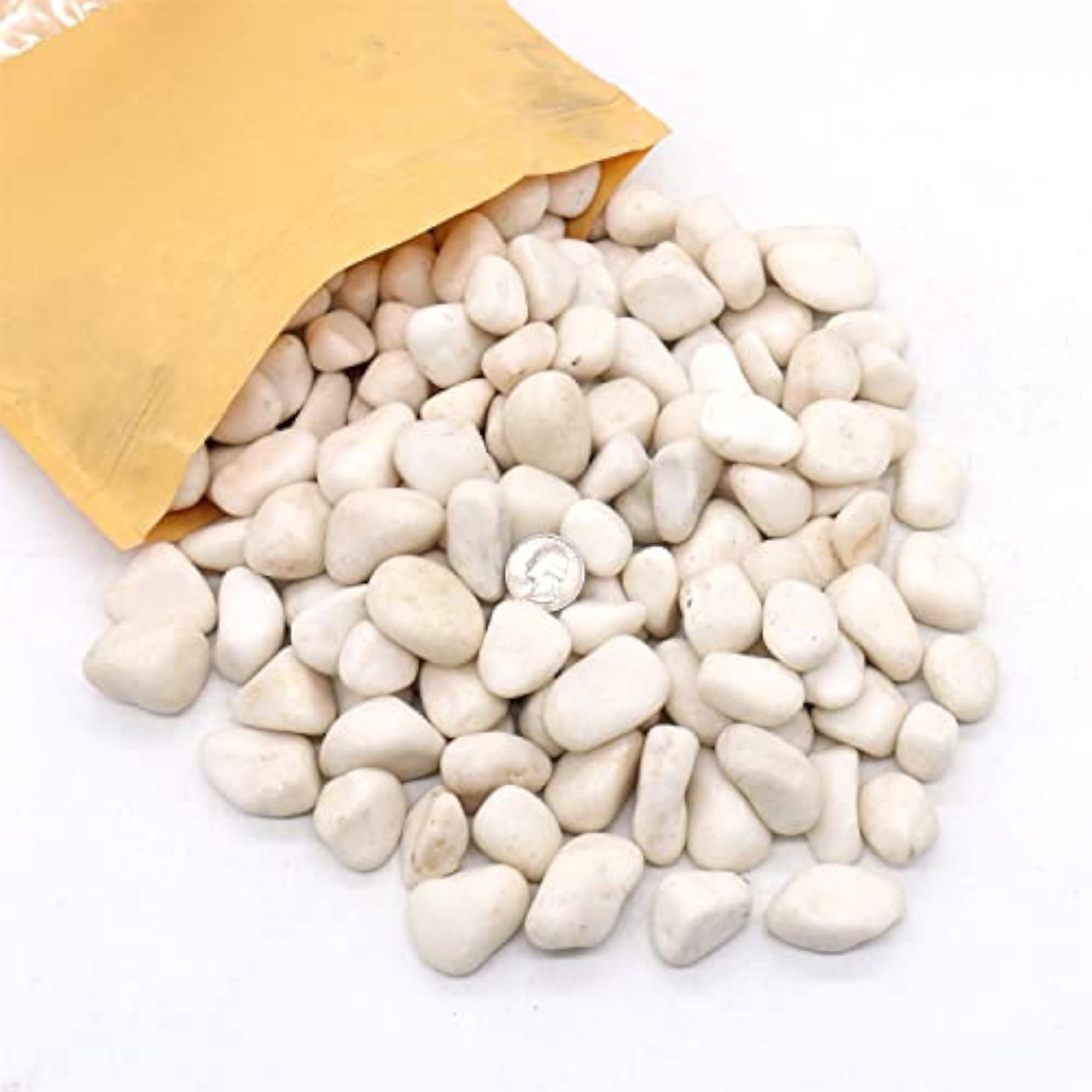 White Polished Stones for Indoor Decorative Pebbles