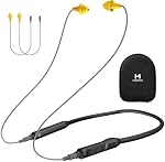 Mipeace Wireless Bluetooth Earbuds with Interchangeable Plugs-Bluetooth Ear Protection Neckband Headphones with 29dB Noise Reduction,IPX5 sweatproof,20Hour Battery for Work,Lawn Mowing,Safety,DIY-Grey