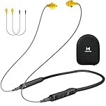 Mipeace Wireless Bluetooth Earbuds with Interchangeable Plugs-Bluetooth Ear Protection Neckband Headphones with 29dB Noise Reduction,IPX5 sweatproof,20Hour Battery for Work,Lawn Mowing,Safety,DIY-Grey