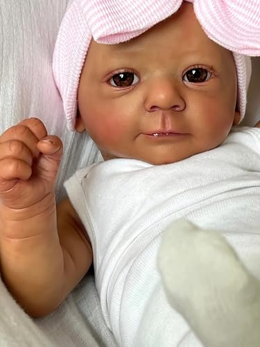 Muñeca Reborn Realista Afroamericana de 18 Pulgadas miniatura 3