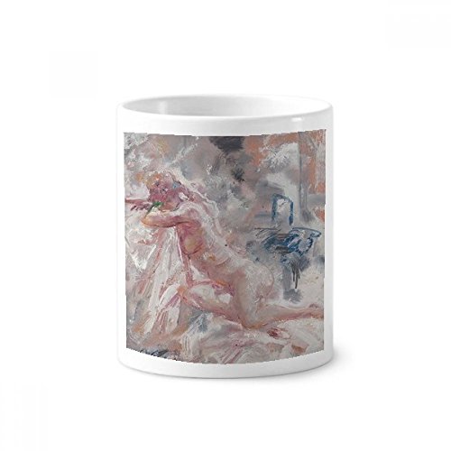 Support en céramique body art nudité peinture à l'huile tasse blanche 350ml