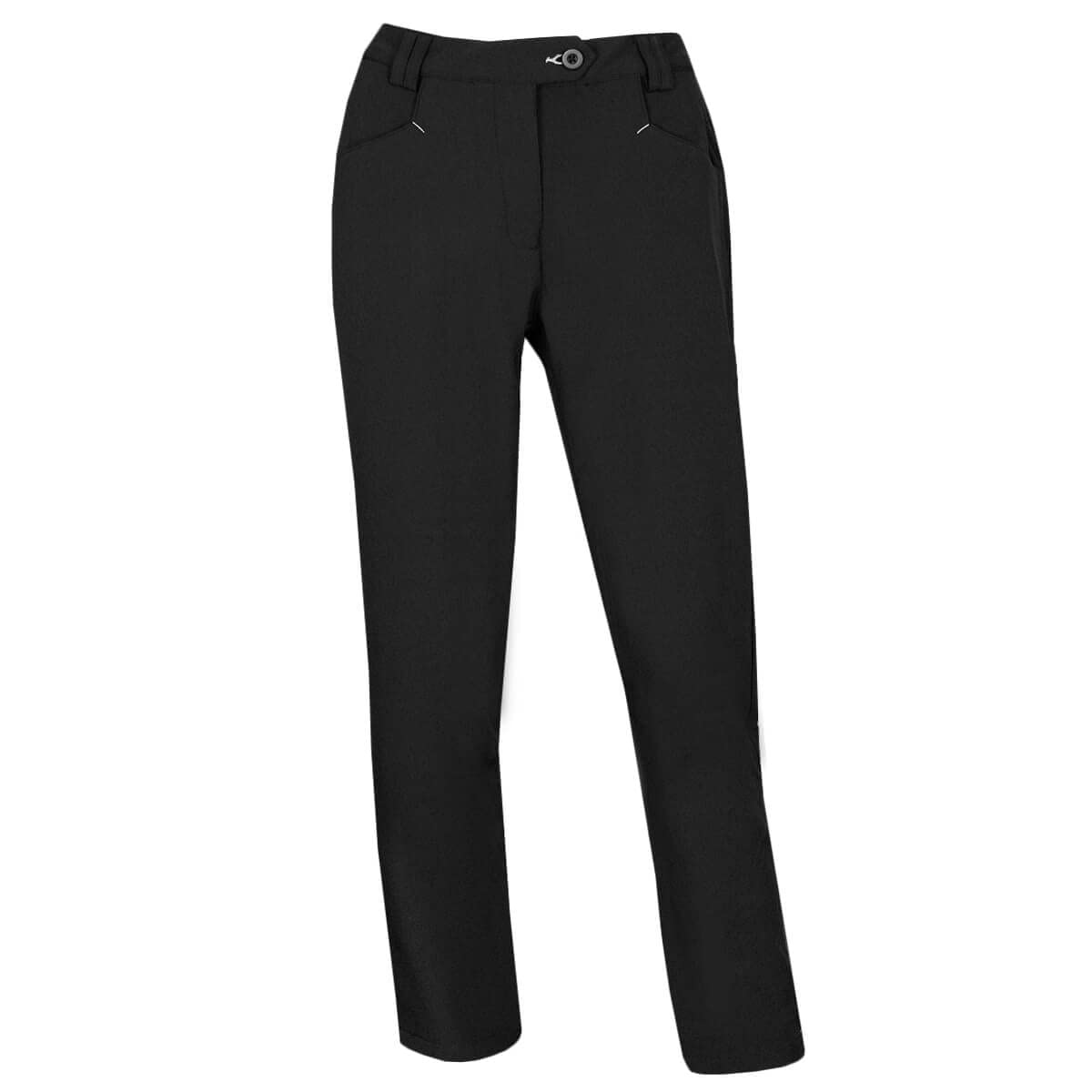 Island GREEN Womens All Weather Windproof Thermal Golf Trousers, Black, Size 12/28L