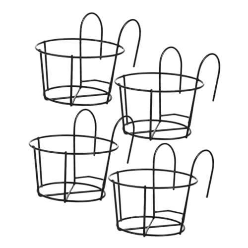 TOYZFRIENDY 4 Piezas Soporte para Macetas Colgantes de Hierro para Balcón de Unidades Diseño Redondo Soporte Resistente para Plantas para Jardines y Terrazas