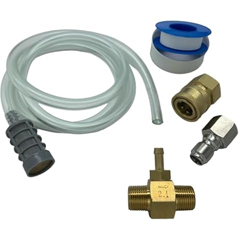 Sellerocity Kit Pressure Washer Chemical Detergent Soap Down Stream Injector 3-5 GPM 2.1 Orifice, Hose Filter & 3/8 NPT Size Quick Connects Cover