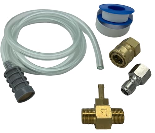 Sellerocity Kit Pressure Washer Chemical Detergent Soap Down Stream Injector 3-5 GPM 2.1 Orifice, Hose Filter & 3/8 NPT Size Quick Connects Various