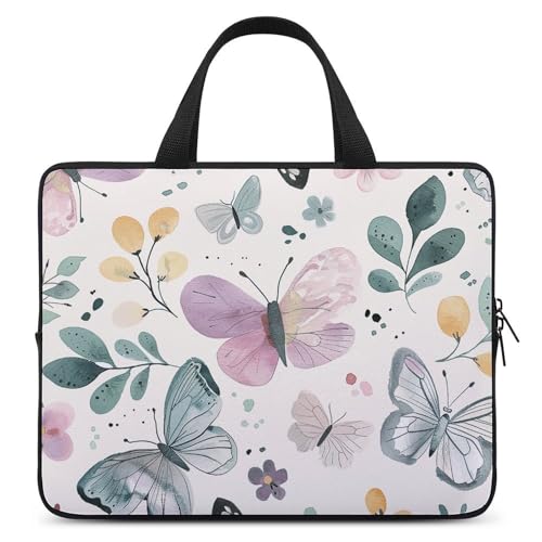 Maletín de mano para ordenador portátil con mariposas funda protectora para tablet de 14 pulgadas