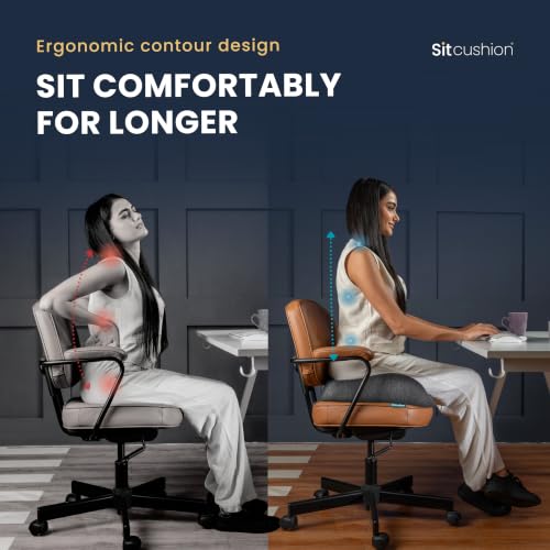 Image of Ergo Office Chair Cushion for Back Pain, Sciatica, Tailbone Pain Relief