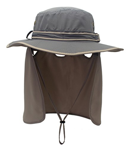 Image of Home Prefer UPF50 Mens Sun Hat with Neck Flap Quick Dry UV Protection Cap Womens Wide Brim Fishing Hat Neck Flap Beach Garden