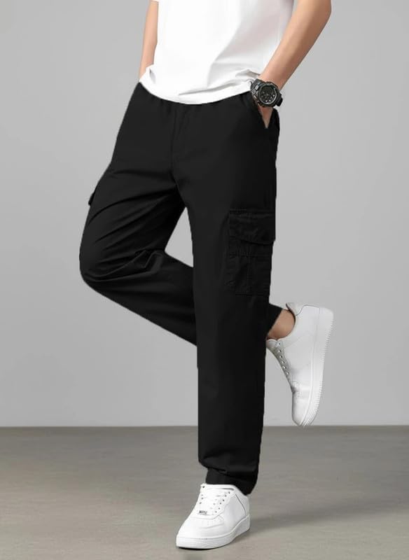 Image of Men's Cotton Cargo Pants | Stylish Multi-Pocket Casual Look-