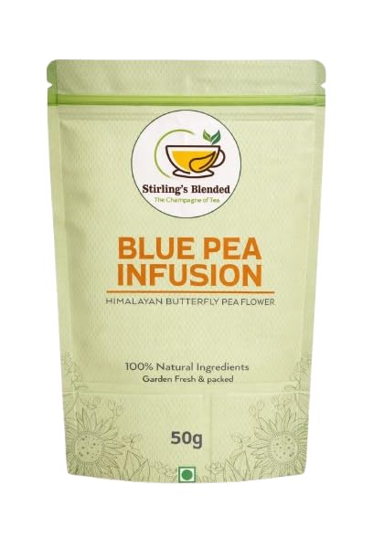 Image of Stirling's Blended Blue Pea Infusion, Himalayan Butterfly Pea Flower, 100% Natural, Caffeine-Free Herbal Tea