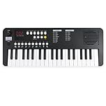 Axus 37 Mini Portable Keyboard in Midnight Black - Fun Electric Piano for Beginners, USB-C or Battery Power