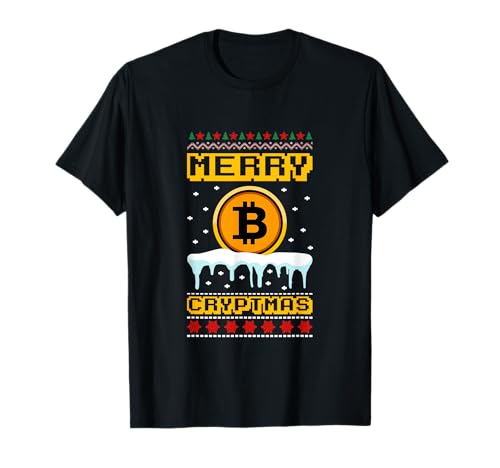 Divertente BTC Hodl Babbo Natale Bitcoin Merry Cryptmas Maglietta