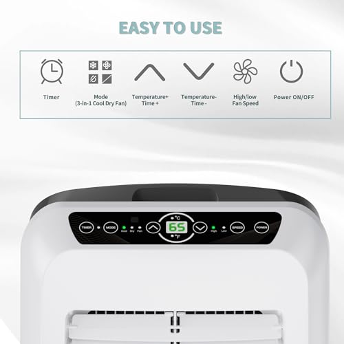 Image of Shinco 8,000 BTU Portable Air Conditioner - 3-in-1 Cool /Dehumidifier /Fan for Rooms Up to 350 sq.ft, Remote Control & 24H Timer, Compact AC Unit for Bedroom /Office