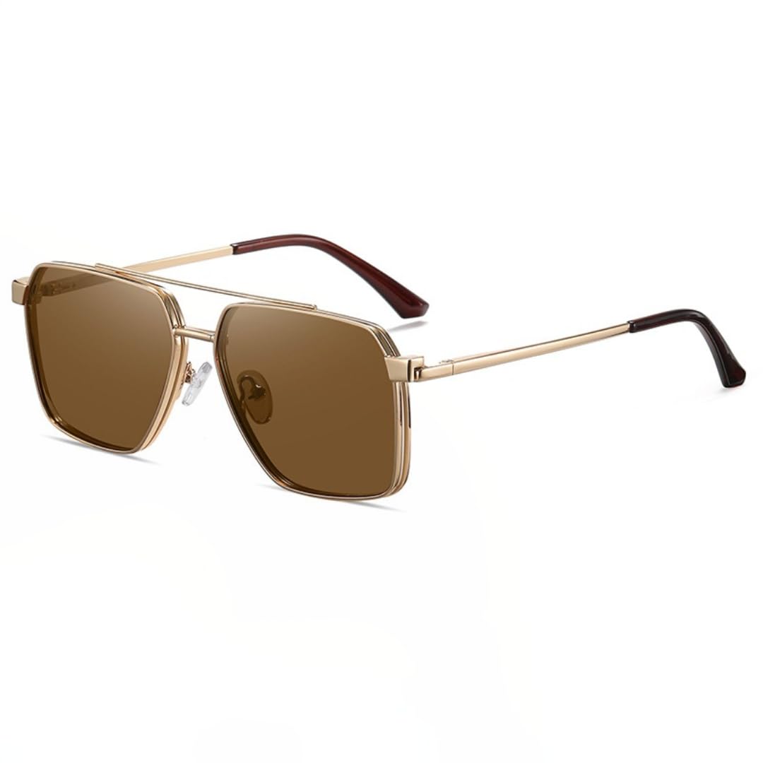 Gafas de sol de moda para hombre con clip magnético, montura de doble puente y diseño ultraligero.