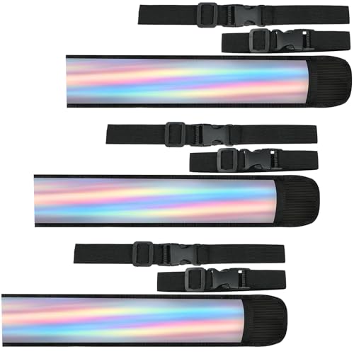 Rave Fan Holster Folding Fan Sleeves 3Pack Rave Fan Holder w Stretchy Straps, Rave Accessories for Men Women, Reflective Hand Fan Holder Pouch Foldable for Dance Music Circuit Parties and Raves