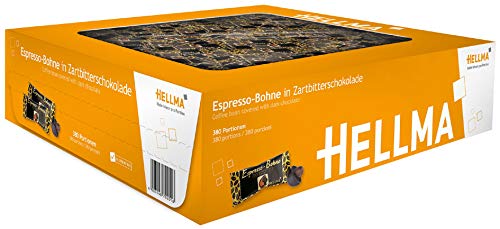 HELLMA Espresso-Bohnen in Zartbitterschokolade, im Karton, Sie erhalten 1 Packung, Packungsinhalt: 380 Stück
