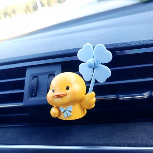 Image of Cute Car Air Freshener Vent Clips, 3D Animal with Mini Fan Diffuser Vent Clip, Air Conditioning Decoration Car Accessories for Women and Men