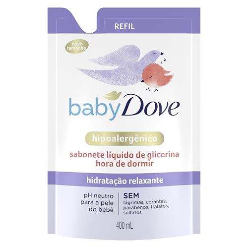 Dove Baby Sabonete Líquido de Glicerina Hidratação Relaxante Hora de Dormir 400ml Refil