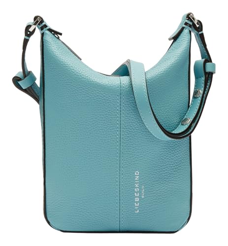 LIEBESKIND BERLIN Leder Umhängetasche Paris 4 Small Pebble Crossbody Bag Petrol Blue hellblau
