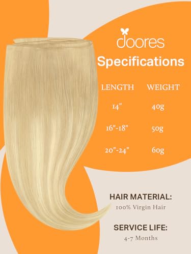 Image of DOORES Genius Sew in Weft Hair Virgin Human Hair Extensions, 14 Inch Drity Blonde Mixed Platinum Blonde 40g, Genius Sew In Extensions