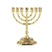 12 Tribes of Israel Menorah, Jerusalem Temple 7 Branch Jewish Candle Holder (5 Inches, Gold)