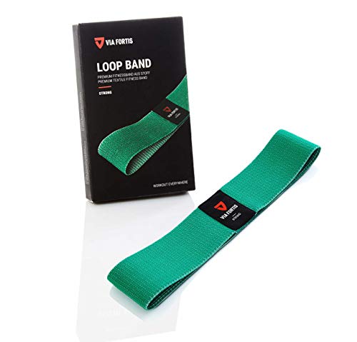 Gomas elasticas fitness de VIA FORTIS  Bandas elasticas musculacion hecho de material textil que no daña la piel - con el plan de entrenamiento y la bolsa - disponible como conjunto