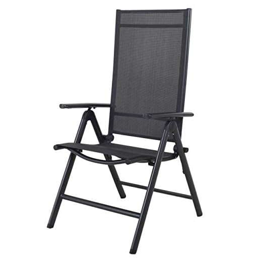 Chicreat Silla plegable de aluminio Korfu, 67 x 59 x 113 cm, Carbón