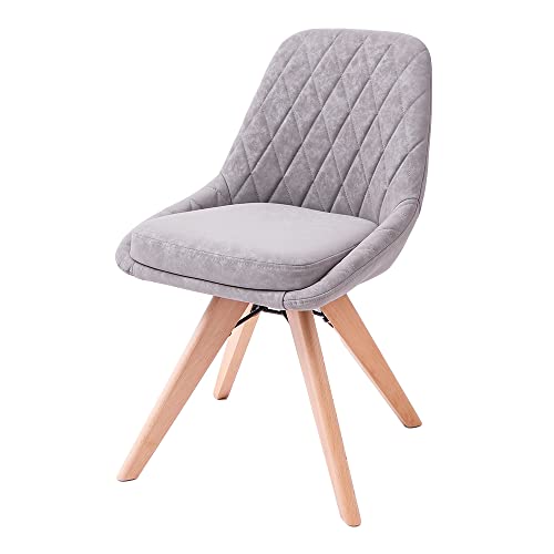 ヤマソロ ダイニングチェア デスクチェア オフィスチェア おしゃれ PUレザー テレワーク 木脚 回転 合成皮革 くすみカラー Leria misty レリア ミスティ 83-696 (ミスティグレー)