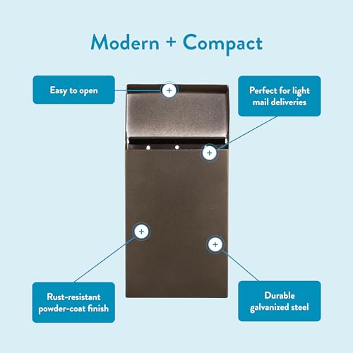 Image of Architectural Mailboxes Modern Heritage Wall Mount Mailbox, Bronze, Small