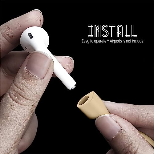 Image of LIRAMARK Magnetic Anti-Lost Strap Silicone Rope Wire Cable Connector String for AirPods Pro /Aipods Pro 2 / Airpods 1,2&3 / Earbuds (Cream)