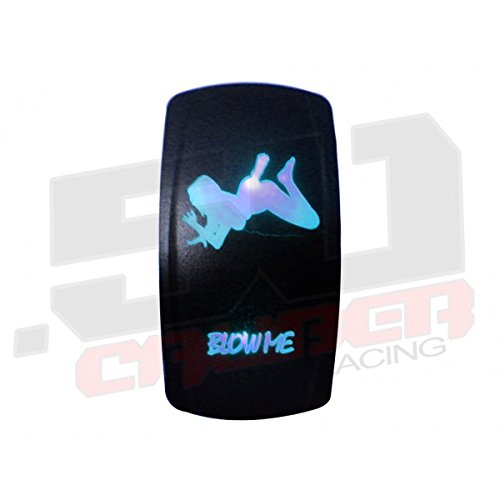 Rocker Switch ON/OFF Blue LED Backlit - Blow Me - UTV, Auto, Boat [5359-A20]