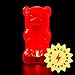 Gummygoods Squeezable Gummy Bear Night Light - Rechargeable, Portable, Squishy Lamp, 60-Min Sleep Timer - Christmas Gift for Kids & Adults, Baby Nursery, and Dorm Rooms - (Red)
