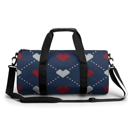 Sac week-end duffel bag gris rouge polyvalent pour le sport et le voyage