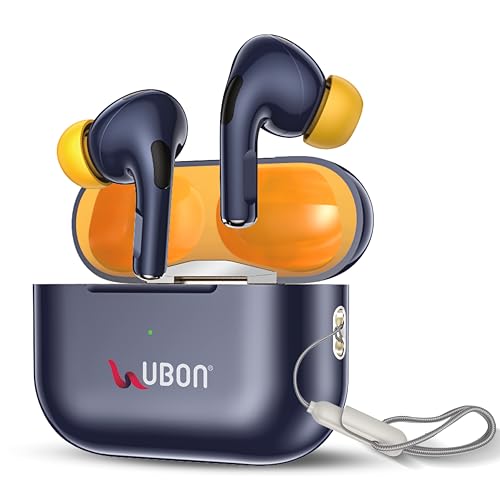 Image of UBON Air Tiger J26 Bluetooth TWS Earbuds with 40H Playtime, 500H Standby, ANR Noise Reduction, Low Latency, Fast Charging, v5.3 Bluetooth, Touch Controls & Mic Wireless Earphones (Blue)