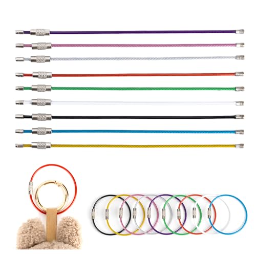 18 Pcs Stainless Steel Rubber-Coated Key Rings – 2mm Thick, 6-Inch Loops Compatible With Labubu Keys, Luggage Tags, Kitchen Utensils, ID Cards – Assorted Colors, 9 Colors & 2 Each