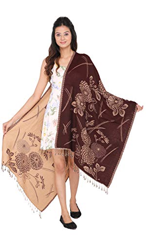 Image of KRITI Paisley Design Woollen Beige Color Shawl For Women