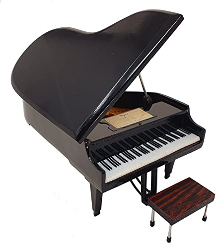 Miniatura Piano Acústico MLI MIN-0139 muy elegante a Escala Madera maciza y fabricado a mano, con Banqueta, Regalo Musical - Rockmusic España Cover