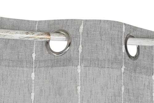 Rideau brodé gris polyester 140x260 pour une ambiance cosy - 3