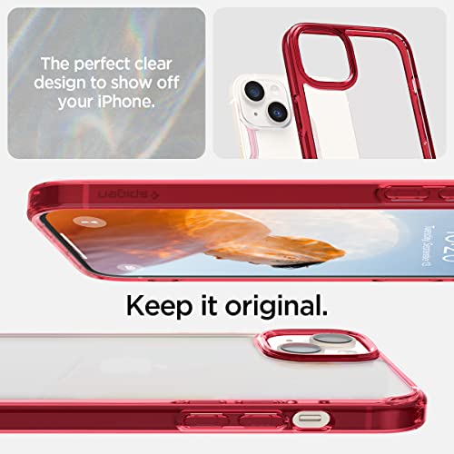 Image of Spigen for iPhone 14 Plus Case, Ultra Hybrid [No Magnet Ring][Anti-Yellowing] - Red Crystal